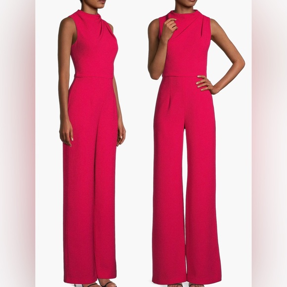 NEW Black Halo Corinne Sleeveless Flared-Leg Laguna Pink Jumpsuit sz 4 - Picture 2 of 8